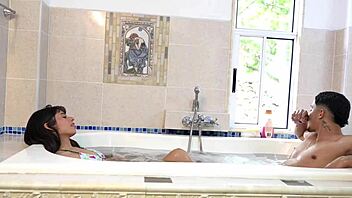 hard jacuzzi pounding with horny latina cutie spanking