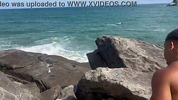 brazilian latina nerds party with anal in rio nudist beach