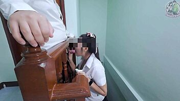 Thai teen slut's teasing POV blowjob