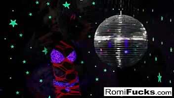 Pornstar Romi Toys Pussy After Disco Ball Night Club Play