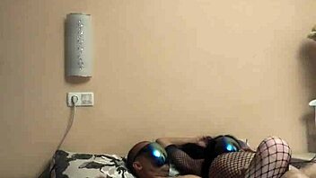 skinny fishnet cowgirl takes deep anal pussy dick