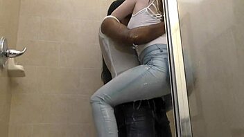 Paris Love interracial ebony wet shower yumminess