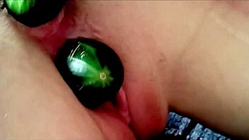 Daddy watch me DP stepdaughter huge cucumbers asshole