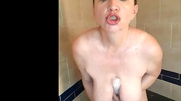 i love playing with my huge natural milf tits using dildos