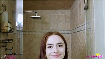 cute petite slut showers before steamy solo tease