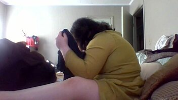 Hey watch my big tits while I teach folding clothes