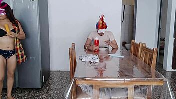 adorable latina maid flashes natural big tits fulfilling dirty fetish at home