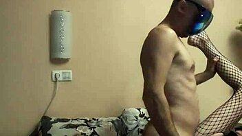 skinny fishnet cowgirl takes deep anal pussy dick