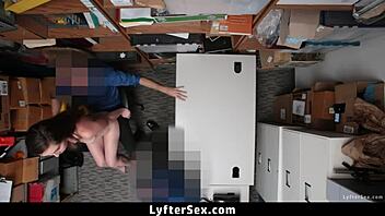 shoplifter teen submits to officer's hard punishment fuck 😈👮‍♂️