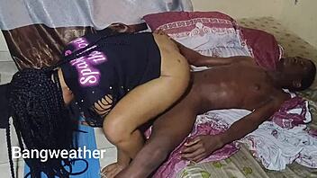 juicy ebony pussy rides massive cock with fat ass bouncing