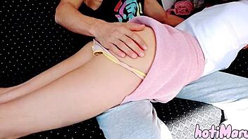 Stepdad Slaps Rough Then Fucks And Cums On 18+ Slut Skirt Pussy