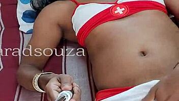 indian ladyboy lara dsouza masturbates her tight shemale ass