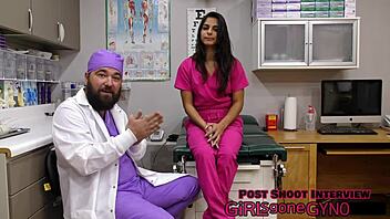 misty addams spreads ass fingering backstage in latex gloves