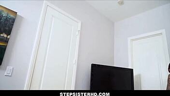 Big tits tattooed brunette teen family sex stepbro POV