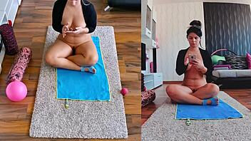 Curvy milf naked yoga spreads big ass.