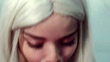 Intense deepthroat blowjob ends cumshot witch mouth