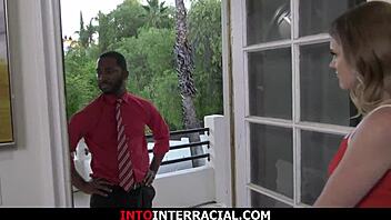 Coed takes black neighbor's cock up her ass.