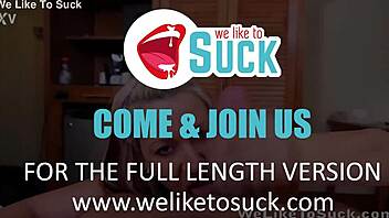 Amateur blonde teases big tits sucks cock closeup 💋🍆