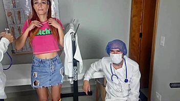 gynecologists examine first-time teen patient