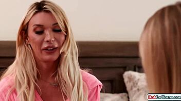 busty shemale nurse checks patient's cock temperature orally