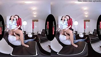 public survey spirals into wild outdoor threesome vr adventure