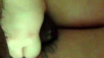 he strokes furiously before nuttin all over those big natural tits handjob style