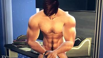hunk sims 4 facefucks muscular bodybuilder cumshot