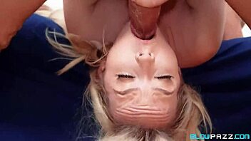 Teen Lilly Bell undercover deepthroat cum swallow