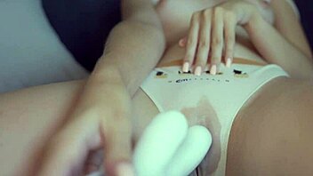 horny shaved teen vibrates her tight wet pussy moaning