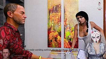 anna's playful upskirt tease in public stockings