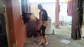 maid can't resist my hard cock while wife is out