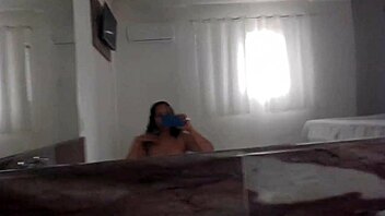 gordinha strips miniskirt in motel hot tub tease