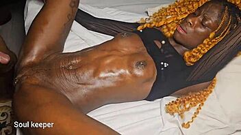 oiled ebony slut massage turns into fat cock banging 💦