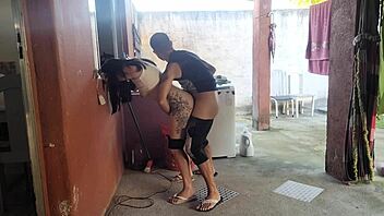 maid can't resist my hard cock while wife is out