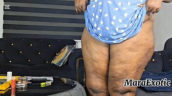 horny ebony bbw spreads puffy pussy masturbates to squirting orgasm full vid