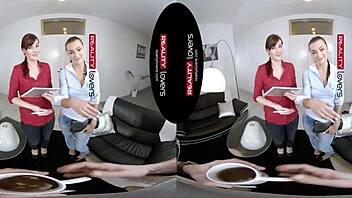 public survey spirals into wild outdoor threesome vr adventure