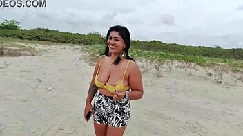 lukas pounds skinny beach slut's tight pussy balls deep in public adventure