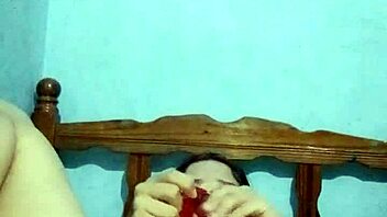 young latina masturbates solo in bedroom to cum