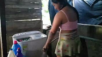 suggestive lesbian cowgirls riding pussies hardcore during countryside fuck