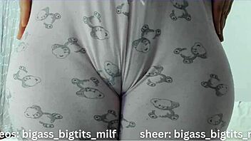 Colombian MILF's Juicy Cameltoe Pussy Lips Spread Wide