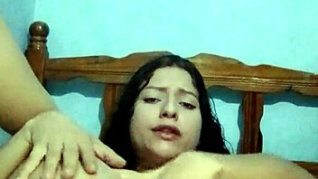 young latina masturbates solo in bedroom to cum