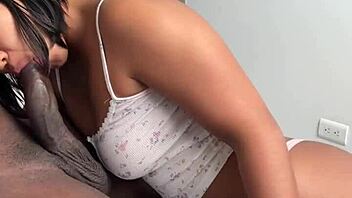 Amateur couple Nysdel: BBC rams deep down my throat with passionate sucking and cum