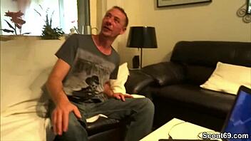 milf catches guy jerking off and fucks him hard