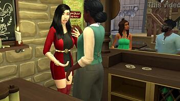 public bar threesome cumshot fun