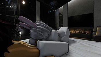 roblox bunny femboy grinds and rides shemale cock teasingly