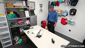 lilian stone bounces wildly on security's monster cock in office heat