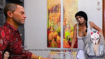 anna's playful upskirt tease in public stockings