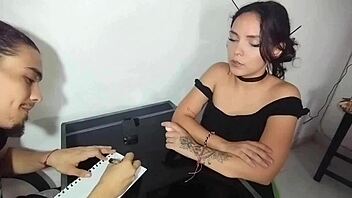 perverted brunette begs taboo fuck after homework help