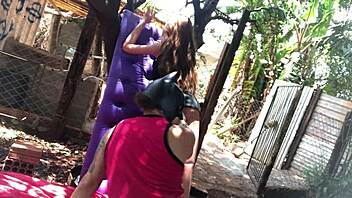 big titted redhead fucks her sex doll pussy and swallows cum