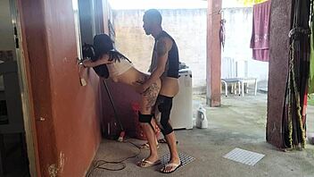 maid can't resist my hard cock while wife is out